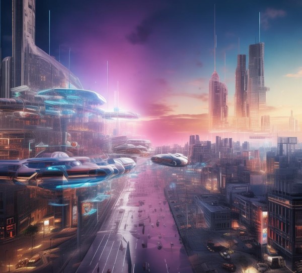 科技动态的壁纸图像，从未来到现在的见证